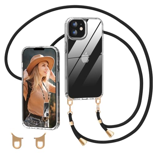 Nupcknn Transparent Silikon Handykette Hülle für iPhone 11 Silikon Necklace(abnehmbar) Hülle mit Kordel zum Umhängen Handy Schutzhülle mit Band (Platin) von Nupcknn