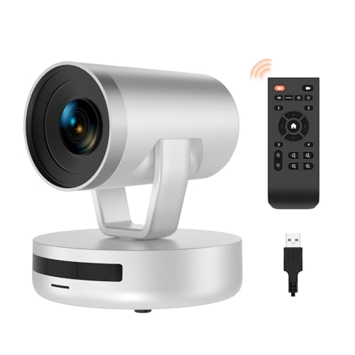 Nuroum V403 PTZ Webcam mit Dual-Mikrofon, 5X Optischer Zoom/Autofokus/122° Sichtfeld, 1080P NDI Konferenzkamera mit Fernbedienung für Zoom/Teams, Videokonferenz/Streaming/Webinar von Nuroum