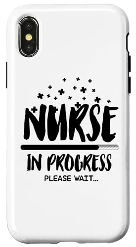 Hülle für iPhone X/XS Krankenpflegeschüler Humor Krankenschwester in Arbeit Bitte warten Krankenschwester von Nurse Gifts Nursing Career Apparel Kanig Designs