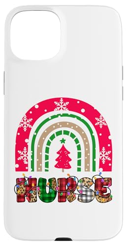 Hülle für iPhone 15 Plus Christmas Nurse Rainbow Nurses Weihnachtspullover mit Weihnachtsmotiv von Nurse Ugly X-Mas Sweaters