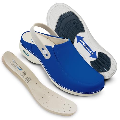 Nursing Care Wash'go4 - Paris, Unisex Erwachsene Durchgängies Plateau Sandalen mit Keilabsatz, Eletric Blue - Größe: 36 EU von Nursing Care