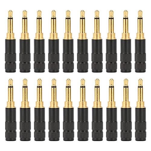 NutriEss 20pcs 3,5 mm 2-polige Mono-Kopfhörer-Stecker-Jack-Austausch für Audiokabel HIFI Kopfhörerbuchse-Kopfhörerzubehör für Audioreparaturen von NutriEss