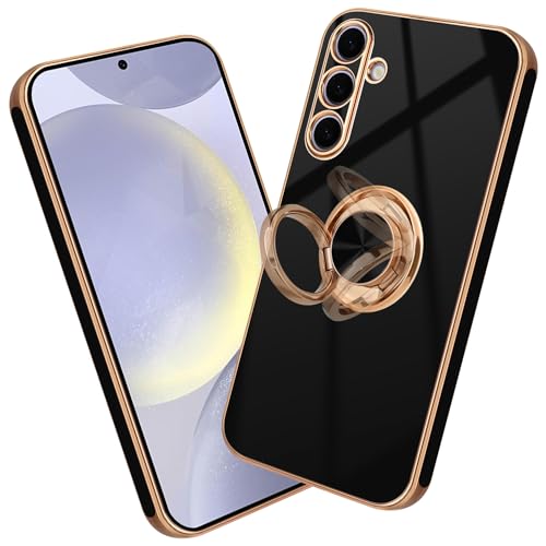 Nuxiady Handyhülle für Samsung Galaxy A15 5G Silikon Hülle mit Ring Case Dünn Handytasche Frauen Mädchen Mann Schutzhülle Stoßfeste Cover für Galaxy A15 4G, Schwarz von Nuxiady