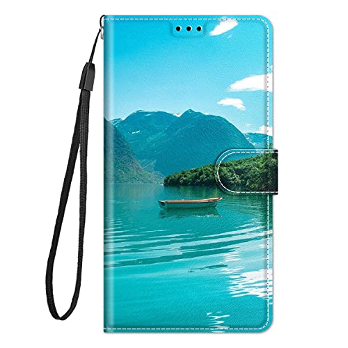 Nuxiady Handyhülle für Samsung Galaxy S10e Hülle mit Schön Motiv Muster PU Lederhülle Flip Case Klappbar Cover Handytasche Schutzhülle Stoßfeste Klapphülle für Galaxy S10e, Fluss von Nuxiady