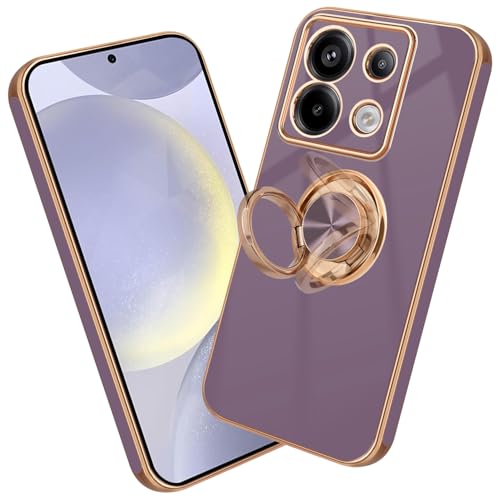 Nuxiady Handyhülle für Xiaomi Redmi Note 13 Pro 5G Silikon Hülle mit Ring Case Dünn Handytasche Frauen Mädchen Mann Schutzhülle Stoßfeste Cover für Redmi Note 13 Pro 5G, Lila von Nuxiady