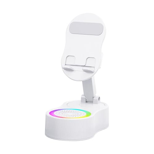 Nuyhadds Handyhalter Für Schreibtisch, Telefonständer, Höhenverstellbare Tragbare RGB Halterung Mit Mikrofon & Lautsprecher Für Theke Nachttisch Reisen Auto Flugzeug Nuyhadds Handyhalter Für Schreibtisch, Telefonständer, Höhenverstellbare Tragbare RGB Halterung Mit Mikrofon & Lautsprecher Für Theke Nachttisch Reisen Auto Flugzeug von Nuyhadds