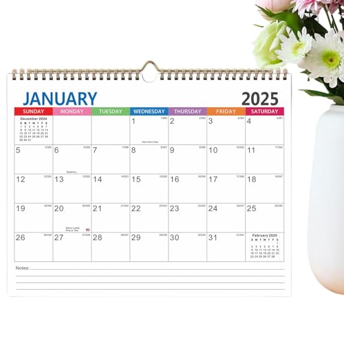 2025-2026 Wall Calendar, January 2025 to June 2026 Daily Spiral Calendar, Wall Organizer with To-do Lists and Notes for Holidays, Perfect for Home and Office von Nuyhgtr