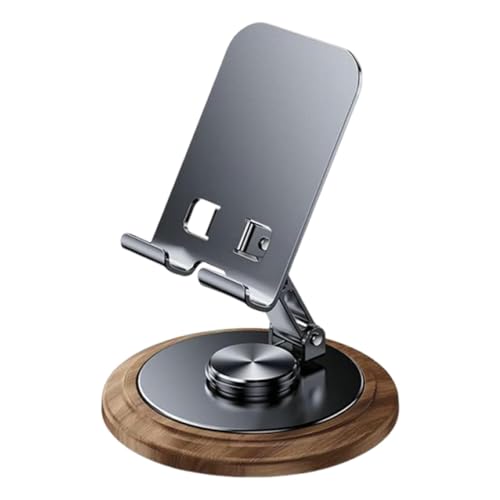 Cell Phone Stand, Mobile Phone Mount, Adjustable Phone Stand, Desk Phone Holder, Smartphone Desk Stand, Wooden Base Stand, Rotating Phone Stand, Phone Stand for Study, Library, Airplane, Bedroom von Nuyhgtr