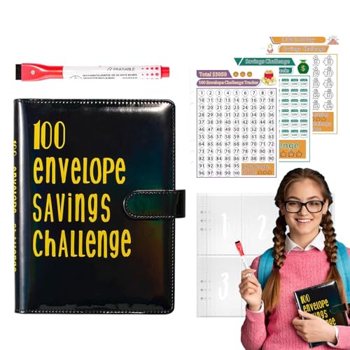 100 Briefumschläge Herausforderung Binder Geld Herausforderung Binder Cash Envelope Budget Binder Geld Sparbuch Spaß Geld Herausforderung 100 Umschlag Sparbuche Budget Binder zum Sparen Geld von Nuytghr