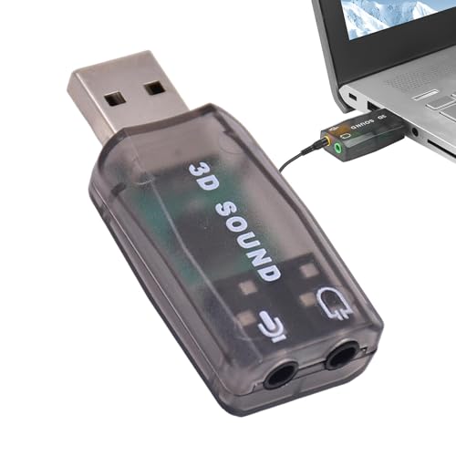 Plug-and-Play-Audio-Adapter | Externe Soundkarte | USB-Audio-Adapter | für PCs und Laptops, mit Plug-and-Play-Funktionalität zum Fernsehen und Musikhören von Nuytghr