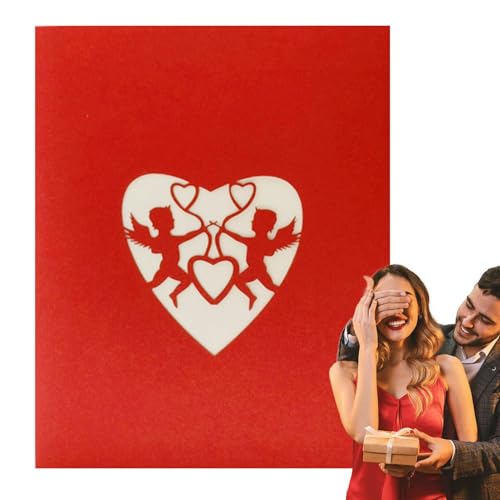 Nybhyjka Herz-Pop-Up-Karte, 3D-Valentinskarten,Jubiläums-Liebeskarte für Ehefrau | Pop-Up-Jubiläumskarte für Sie, 3D-Valentinstag-Hochzeits-Geburtstagskarte für einen bedeutenden Anderen von Nybhyjka