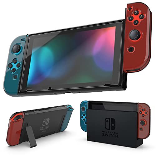 Ultradünne Schutzhülle & Schutzfolie für Nintendo Switch & Joy-Con -Controller, schwarz-transparent (87248 Thin Case (Smoke) Switch) von Nyko