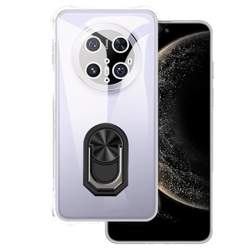 OAGELIM Schutzhülle für Huawei Mate 70 Pro 5G, ultradünn, mit Ringhalterung, Ständer, Gel-Pudding aus weichem Silikon, für Huawei Mate 70 Pro Plus 17,5 cm (6,9 Zoll), BlackRing-FT) von OAGELIM