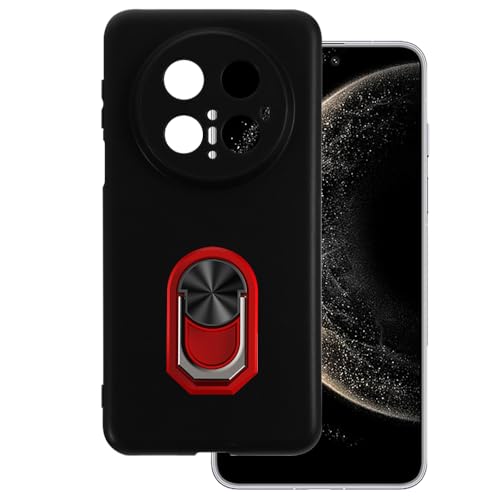 OAGELIM Schutzhülle für Huawei Mate 70 Pro 5G, ultradünn, mit Ringhalterung, Ständer, Gel-Pudding aus weichem Silikon, für Huawei Mate 70 Pro Plus 17,5 cm (6,9 Zoll), Rot Ring-B von OAGELIM