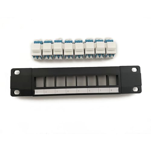 OAJABBGE 8-Port Straight Through Glasfaser Patchfeld RJ45-Netzwerkkabel Adapterbuchse Ethernet Verteilerrahmen UTP 19 Zoll von OAJABBGE