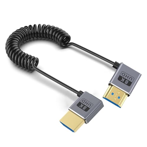 OAJABBGE Dünngewickelte 8K60Hz 2.1 Videokabel 48 Gbit/S Mit Federdesign Verbessert Die Flexibilität Und Langlebigkeit 70 Cm 27 56 Zoll von OAJABBGE