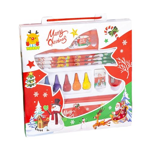 Schul Briefpapier Set Mit Weihnachtsmotiv Schüler Briefpapier Set Weihnachtliches Stifteetui Weihnachtlicher Bleistift Lineal Spitzer von OAJABBGE