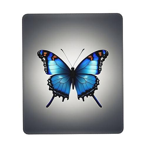 One Blue Butterfly Multi Size Rubber Lock Edge Mouse Pad (vertikal) Office Portable Multi Function Mouse Pad von OAROK