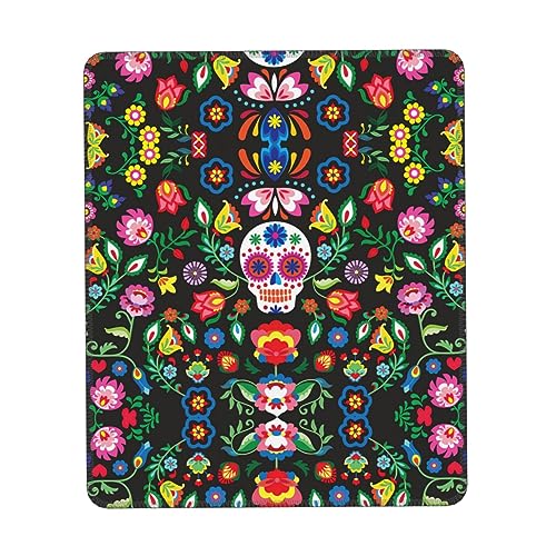 Sugar Horror Skull and Flowers Multi Size Rubber Lock Edge Mouse Pad (vertikal) Office Portable Multi Function Mouse Pad von OAROK