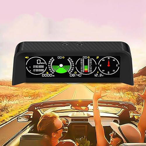 OBEST Car Head Up Display Auto,GPS Speedometer,Universal Auto HUD Motorrad Anzeige mit Übergeschwindigkeitsalarm Ermüdungswarnung,Uhr Kompass Geschwindigkeitsmesser, für Alle Fahrzeuge von OBEST