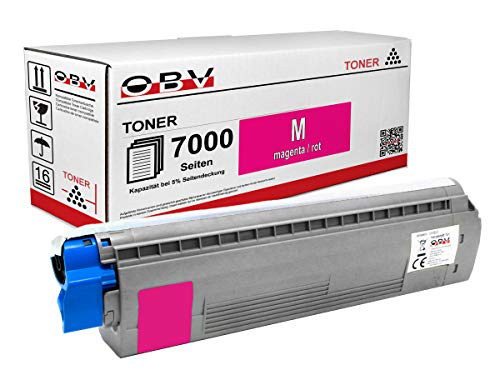 OBV Toner kompatibel mit Oki 46471102 für Oki C823DN C823N C833DN C833DT C833N C843dn - 7000 Seiten Magenta von OBV