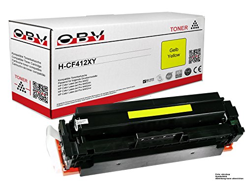 OBV kompatibler Toner als Ersatz für HP CF412X für HP Color Laserjet Pro M477fdw M477fdn M477fnw M452dn M452 M377dw gelb von OBV