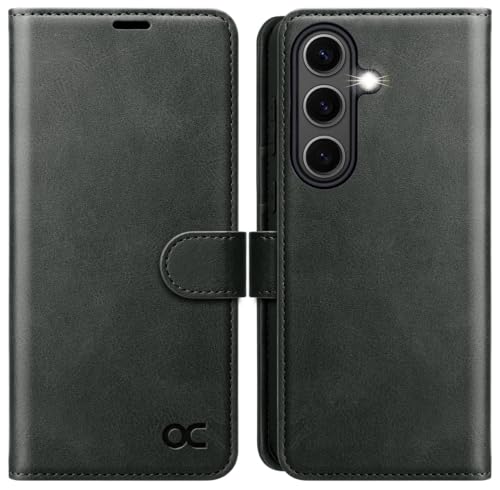 OCASE Kompatibel für Samsung Galaxy S25 Plus 5G Hülle Premium Lederhülle Klappbar RFID Schutzhülle Tasche Magnet Kartenfach Standfunktion Klapphülle Schutzhülle für Samsung Galaxy S25 Plus Graphit von OCASE