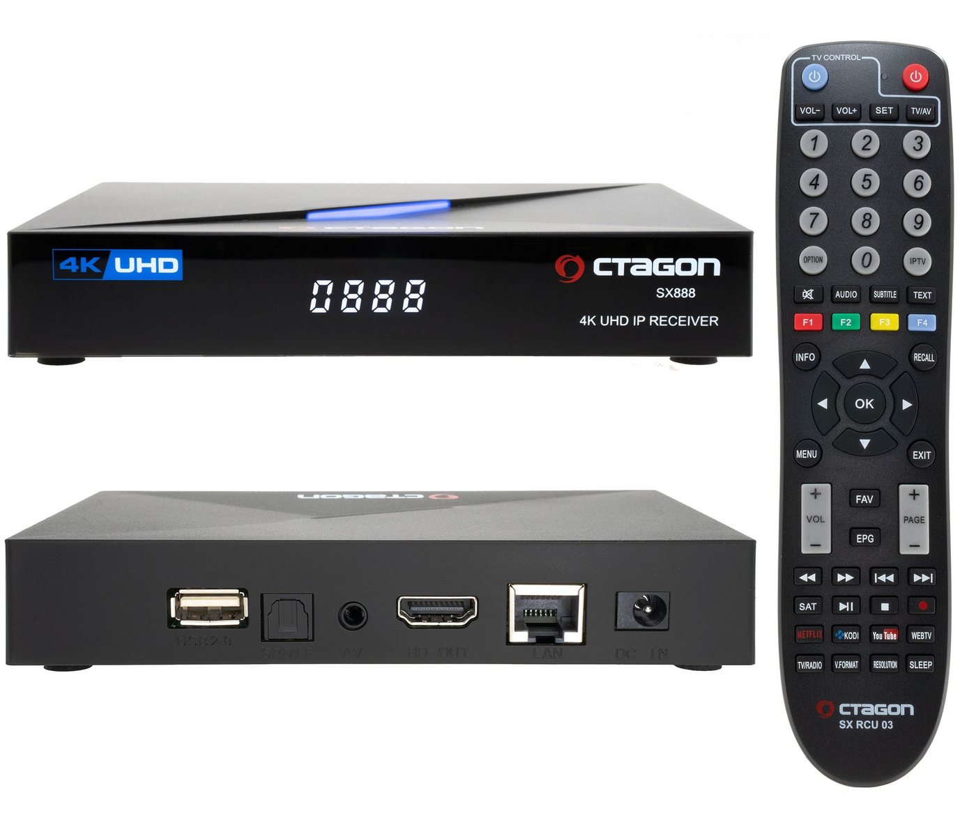 OCTAGON Streaming-Box SX888 V2 4K UHD IP H.265 HEVC IPTV Set-Top Box, 2160p, Firmware Aktualisierbar, HDR von OCTAGON