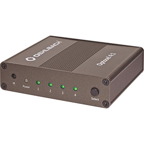 Oehlbach Optosel 4:1 MKII - Digital-Optischer Audio-Umschalter mit 192 kHz / 24 Bit (SPDIF Toslink Selektor, 4 Eingänge / 1 Ausgang, Fernbedienung) - Metallic Braun von OEHLBACH