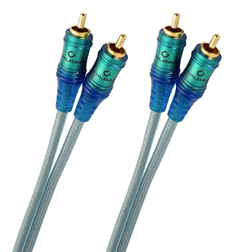 Oehlbach Ice Blue Cinch Kabel 1,5m - Audio Kabel für Plattenspieler, Heimkino, und HiFi Anlage - 2-Fach geschirmtes RCA Kabel aus OFC - 2X 1,5m - blau-transparent von OEHLBACH