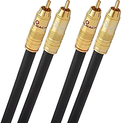 Oehlbach NF 214 Master 50 - Erstklassiges Stereo Audio-Cinchkabel Set - Mehrfach Schirmung, versilbertes Kupfer - 2 x 0,50 m - anthrazit von OEHLBACH