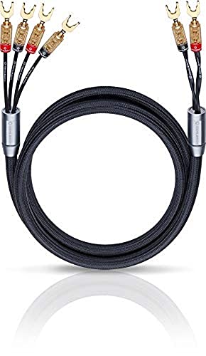 Oehlbach XXL Fusion Four - High-End Bi-Wiring Lautsprecherkabel Stereo Set mit Kabelschuh-Verbinder - Made in Germany - 2 x 3,5m - schwarz von OEHLBACH