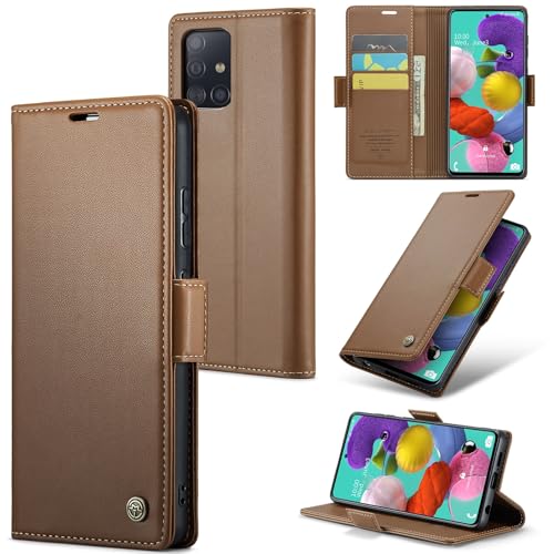 Filp Case-Telefonhalter Brieftaschen-Hülle kompatibel mit Samsung Galaxy A51 4G, mit Kartenhalter und RFID-blockierendem Leder-Geldbörsen-Magnetverschluss, langlebige, stoßfeste, kratzfeste Hülle for von OEJROSKJ