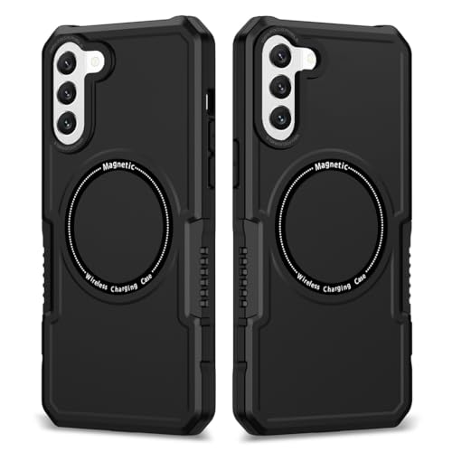 Handyhülle hinten Compatible with Samsung Galaxy S22 Case,Compatible with MagSafe,Ultra-Thin Shockproof Military-Grade Protection, Magnetic Phone Case for Samsung Galaxy S22, Classic Hybrid Case(Black von OEJROSKJ