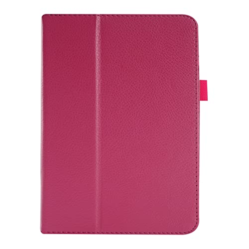 Tablet PC Tasche, Hülle Textur Ledertablettenkoffer Compatible with iPad Mini6 (2021) Slim Faltständer Folio Protector Stoßfest Rückseite mit Halter(Rose red) von OEJROSKJ