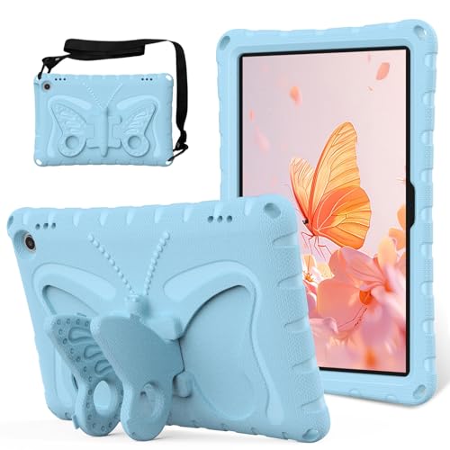 Tablet PC Tasche, Hülle Hülle kompatibel mit Huawei MatePad T10 9,7" 2020/ T10S 10,1", leichte, robuste, stoßfeste EVA-Schutzhülle mit Schultergurt for Kinder und Mädchen, Hülle mit Ständer(Light blue von OEJROSKJ