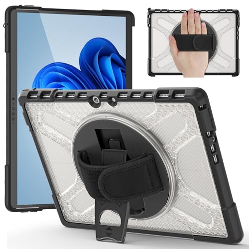 Tablet PC Tasche, Hülle Hülle kompatibel mit Microsoft Surface Pro 8 (2021 Release) 13 Zoll Hülle mit 360°-Kickstand Hülle kompatibel mit Type Cover Tastatur, stoßfeste robuste Schlagschutzhülle(Trans von OEJROSKJ