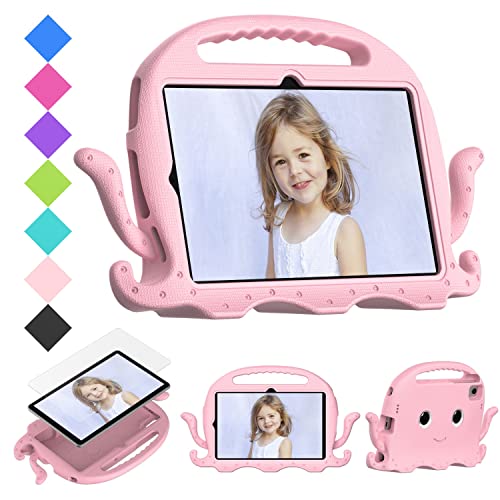 Tablet PC Tasche, Hülle Kinderhülle Compatible with Huawei MatePad 10,4 Zoll mit Griffstoßstange | Schützender, kindersicherer Ständer, Tablet-Abdeckung, Eva, stoßfest, leicht, sturzfest(Pink) von OEJROSKJ