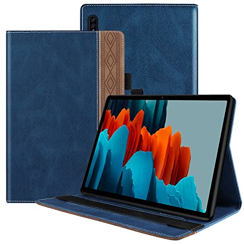 Tablet PC Tasche, Hülle Kompatibel mit Samsung Galaxy Tab S8/Tab S7 11 Zoll (Modell SM-X700/X706/T870/T875/T878) PU-Lederhülle Schutzhülle Verstellbarer Befestigungsriemen Halterung Kartensteckplatz S von OEJROSKJ