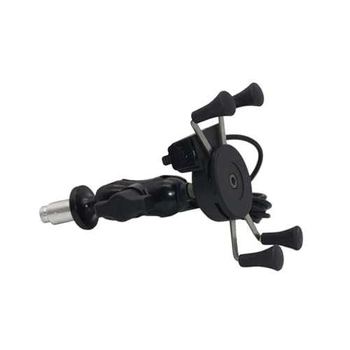 OEXRIG Fahrrad Handyhalterung Für YZF R6 2006-2017 R1M Motorrad Telefon Halter Gabel Vorbau Halterung GPS Navigation USB Ladegerät Halterung Handy Stehen Motorrad Handy Halterung(with USB Charger) von OEXRIG