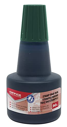 OFFICE PRODUCTS Stempelfarbe zum Nachfüllen für Stempelkissen/ 30 ml/Farbe: Grün/Universale Stempeltinte/ 1 Stück von OFFICER PRODUCTS