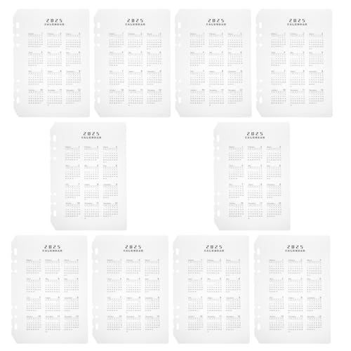 OFFSCH 10 Stück 2025 Gefrostete Kalender Einfassungs Trennblätter A5 Ordner Planer Einlagen Jahresplaner Einlagen Indexe Tabs Trennblätter Monatsplaner Ordner Einlage Ordner von OFFSCH