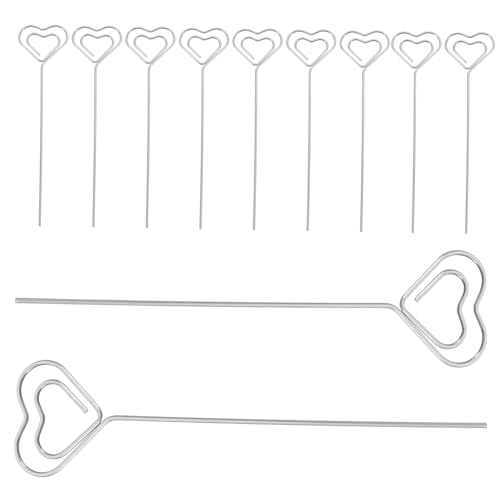 OFFSCH 20st Herzförmiges Nachrichtenfeld Blumen-picks-kartenhalter Bildhalter-picks Clip-tischkartenhalter Platzkartenhalter Für Den Tisch Kartenhalter Für Blumenarrangements Eisen Silver von OFFSCH