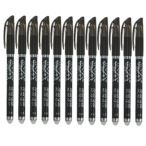 OFFSCH 24 Stk Löschbarer Stift Schwarze Stifte Chinesische Stifte Kugelschreiber Löschbare Stifte 0,5 Stifte Blaue Tinte Scrapbooking-stift Schwarzes Büromaterial Neuheit Tintenstift Abs von OFFSCH