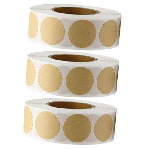 OFFSCH 3 Rollen Aufkleber aus Kraftpapier Verpackungsaufkleber Etiketten scrapbooking sticker scrapbook stickers Aufkleber zum Verschließen des Umschlags selbstklebende Aufkleber Brown von OFFSCH