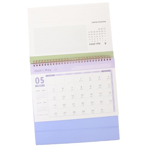 OFFSCH Kalender 2024 büroartikel bürobedarf japan kalender monatlicher Tischkalender Kalenderschreibtisch deko Kalender zum Schreiben großer Tischkalender Papier. Aluminiumlegierung Blue von OFFSCH