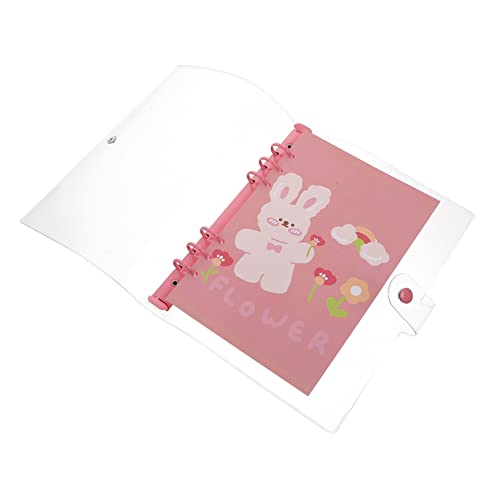 OFFSCH Transparente Loseblattkassette Notebook-Schutz Binderhüllen aus Papier PVC-Notizbuchbinder laptop-aktentaschen clear case gehäuse Notizblockschutz PVC-Handbuchhülle Rosa von OFFSCH