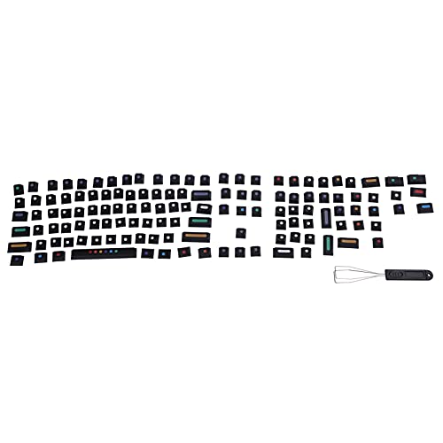 OKAT Tastatur-Tastenkappen, Mechanische Tastatur-Tastenkappen Dye Sublimation Schwarz (128 Tasten) Weiß (129 Tasten) Layout Tastenkappe für DIY mechanische Tastaturen(Schwarz) von OKAT