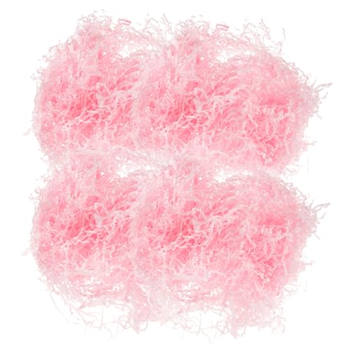 OKUMEYR 4 Korbfüller Crinkle Cut Paper Shred Filler Geschenkfüller Papierfetzen Paketfüller Geschenkpapierfetzen Korbfüllung Packpapier für den Versand weißes Knisterpapier Füllpapier Rosa von OKUMEYR