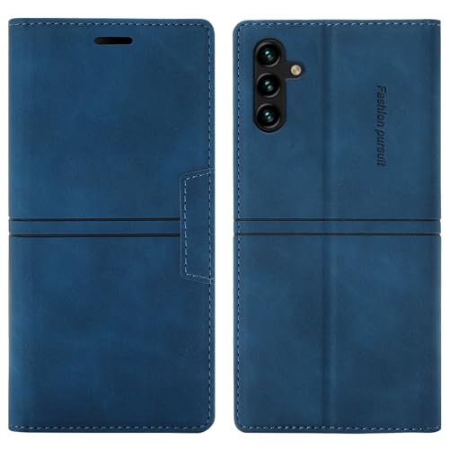 OKZone Kompatibel mit Samsung Galaxy A15, Handyhülle Wallet PU Leder Kartenfach Magnet Klappbar Schutzhülle Samsung Galaxy A15 Handy Hüllen Flip Case Cover Stoßfest Klapphülle (Blau) von OKZone